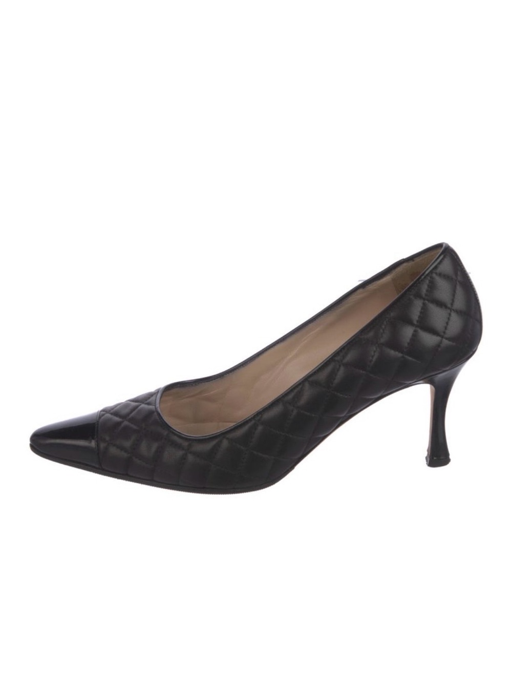 Manolo Blahnik Black Quilted Leather Pumps (36.5)
